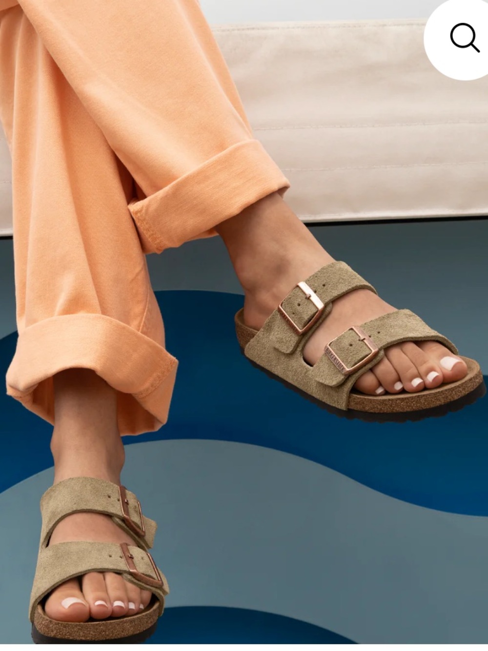 Birki’s Birkenstock Suede Arizona Taupe Sandal